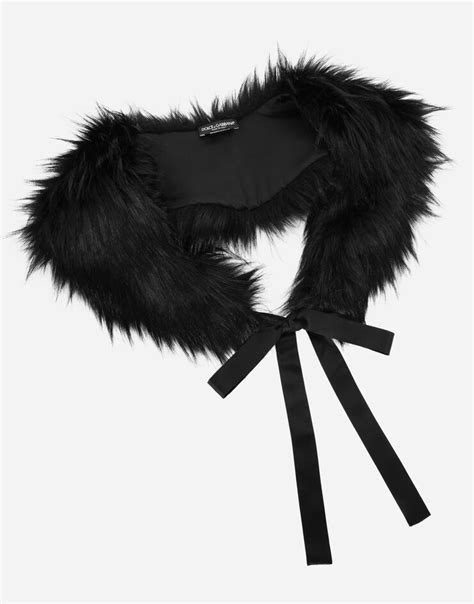 collares dolce gabbana|Faux fur collar in Black for Women .